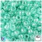 BeadTin Green Aqua Sparkle 9mm Barrel Plastic Pony Beads (500pcs)